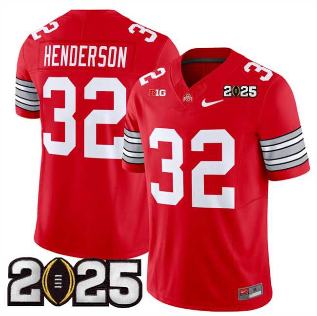 Men's Ohio State Buckeyes #32 TreVeyon Henderson Red 2025 CFP Final Patch F.U.S.E. Vapor Limited Stitched Football Jersey,We sell and wholesale Men's Ohio State Buckeyes #32 TreVeyon Henderson Red 2025 CFP Final Patch F.U.S.E. Vapor Limited Stitched Football Jersey on line form chian!